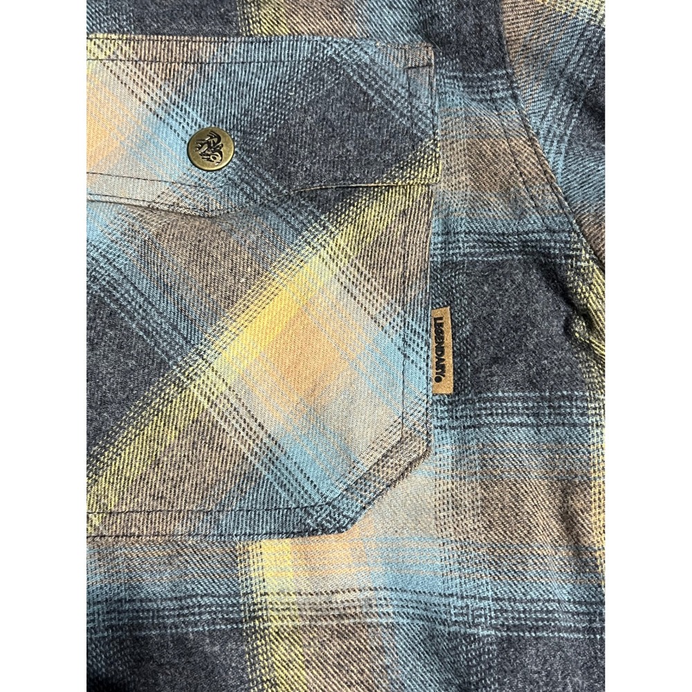 Legendary Whitetails Mens Plaid Thermal Lined Flannel Shirt Jacket Blue Tan MD - Picture 3 of 16